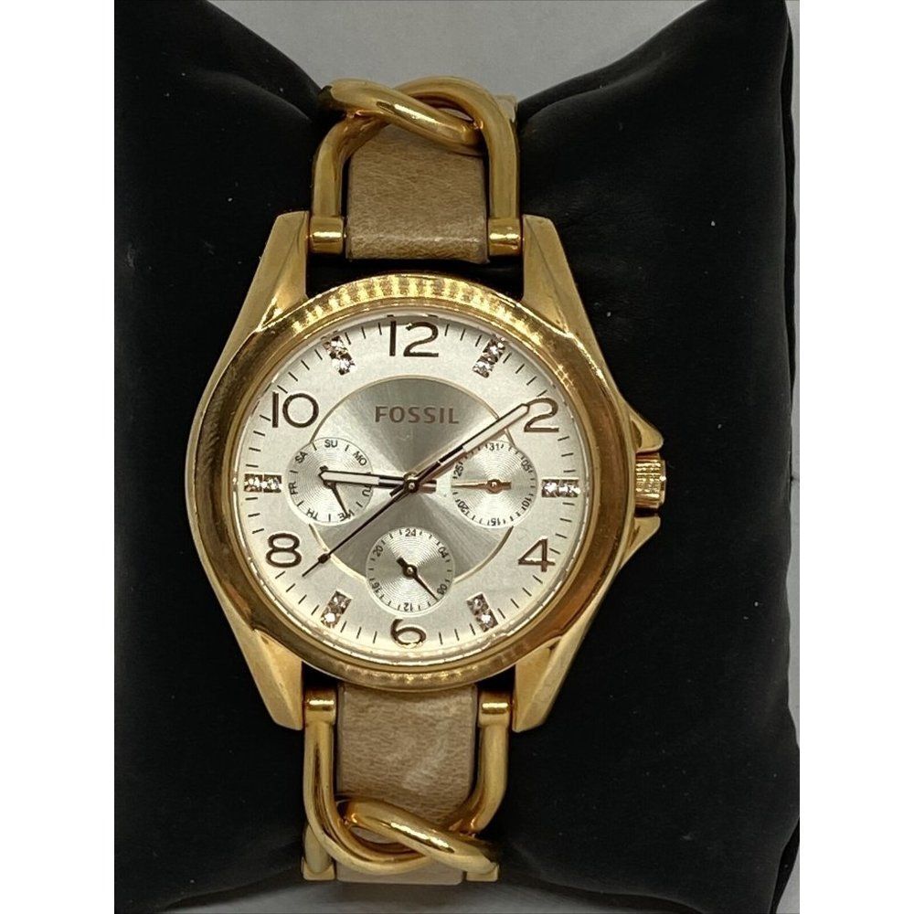 Fossil ES3466 Women's Brown Leather Champagne Anal